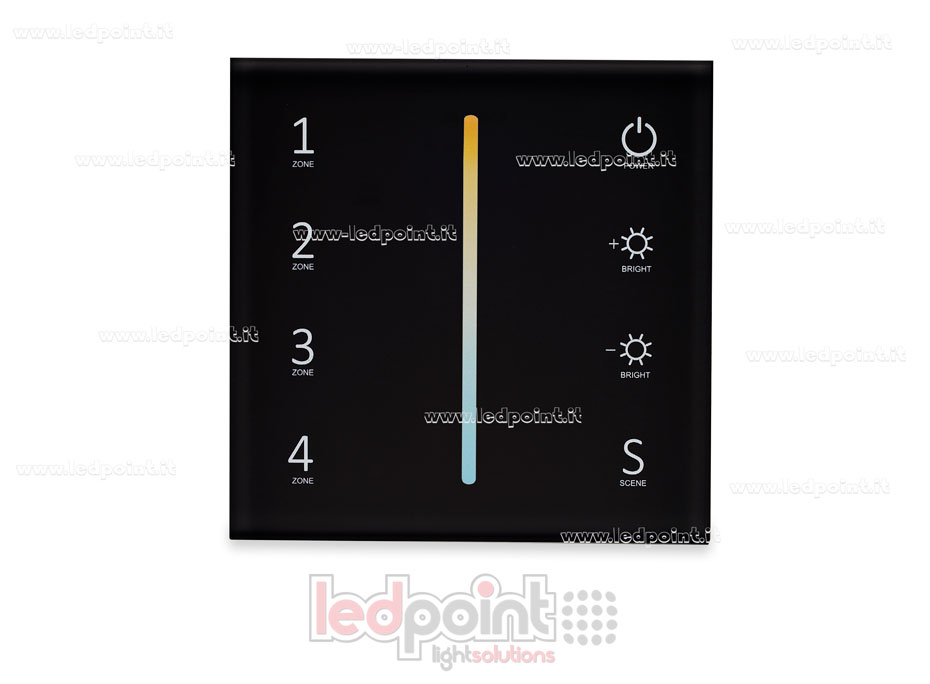 Mando a distancia de pared CCT con batería negro 4 zonas RF2.4G SK-T22-B