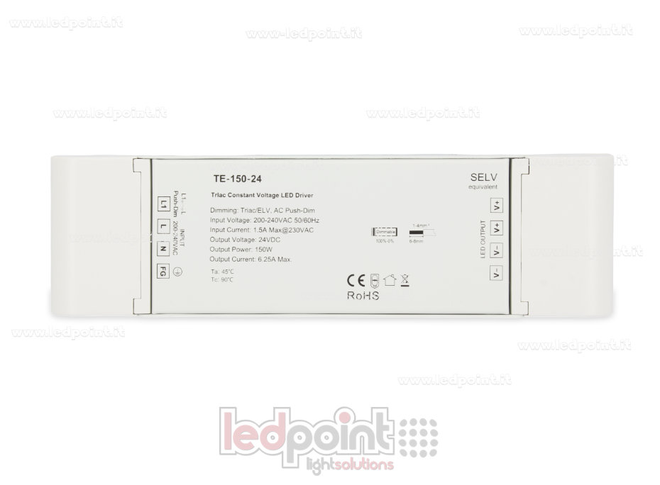 Fuente de alimentación 150W 24V CV Triac AC Push-Dim SkyDance SK-TE-150-24