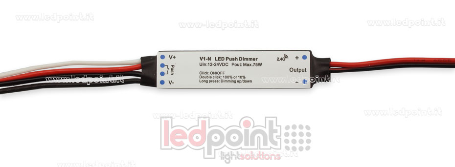 Mini dimmer monocromático con interruptor 12/24V, 1ch 3A/CH, RF 2.4G para instalación en perfiles de aluminio SK-V1-N Mini dimmer monocromático con interruptor 12/24V, 1ch 3A/CH, RF 2.4G para instalación en perfiles de aluminio SK-V1-N