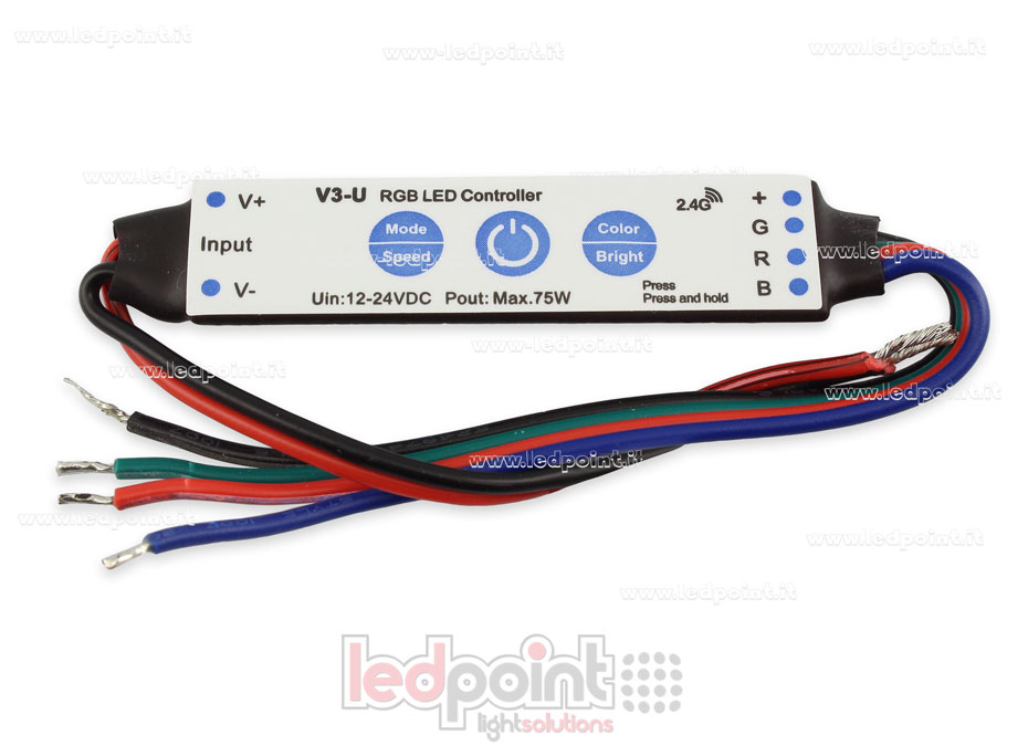 Ricevitore controller mini RGB 12/24V, 3ch 1A/CH SK-V3-U Ricevitore controller mini RGB 12/24V, 3ch 1A/CH SK-V3-U