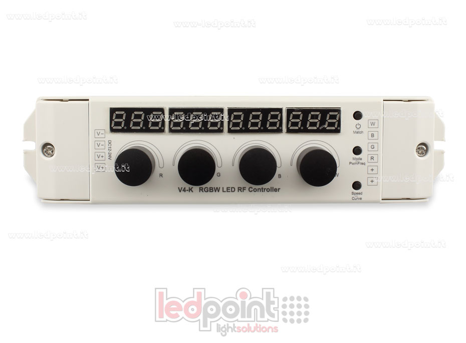 Controlador RGBW con 4 pomos 12/24V, 4ch*4A, RF 2.4G SK-V4-K