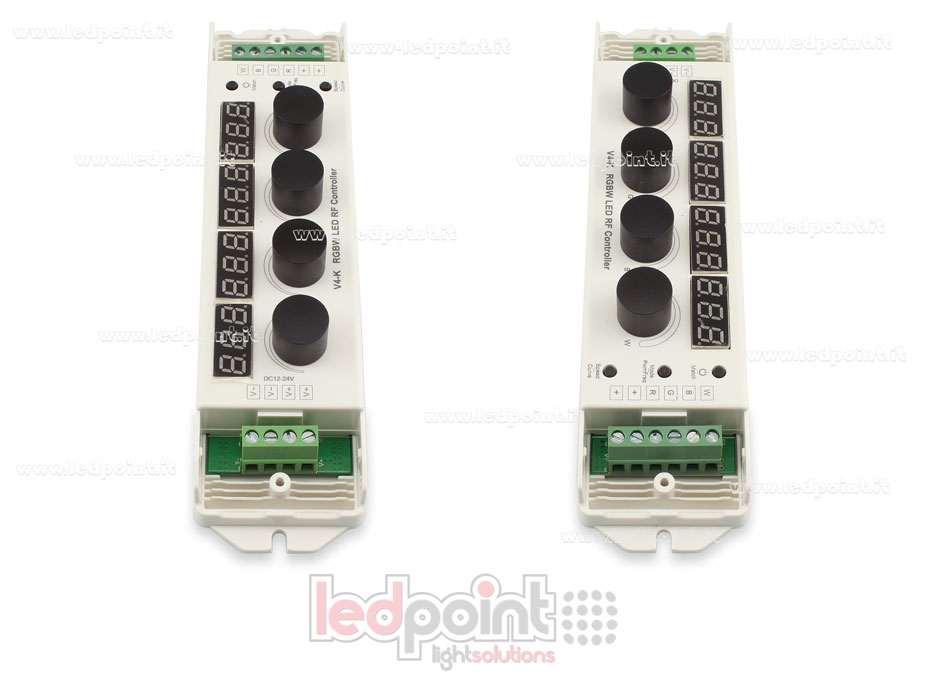 Controlador RGBW con 4 pomos 12/24V, 4ch*4A, RF 2.4G SK-V4-K