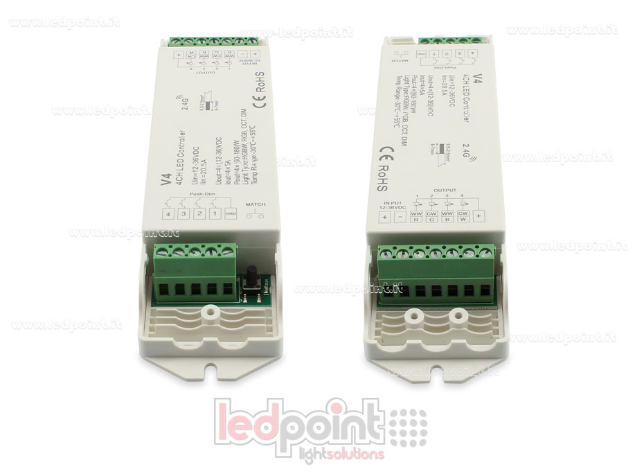 Controlador RGBW 12/48V, 4ch*5A, RF 2.4G SK-V4