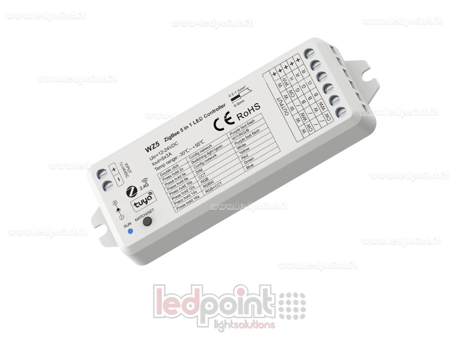 Controladores ZigBee y RF 2.4G, RGB+CCT, RGBW, RGB, CCT y monocromo SK-WZ5 Controladores ZigBee y RF 2.4G, RGB+CCT, RGBW, RGB, CCT y monocromo SK-WZ5