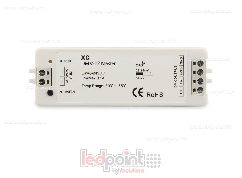 Receptor controlador master DMX RGBW, RF 2.4G SK-XC