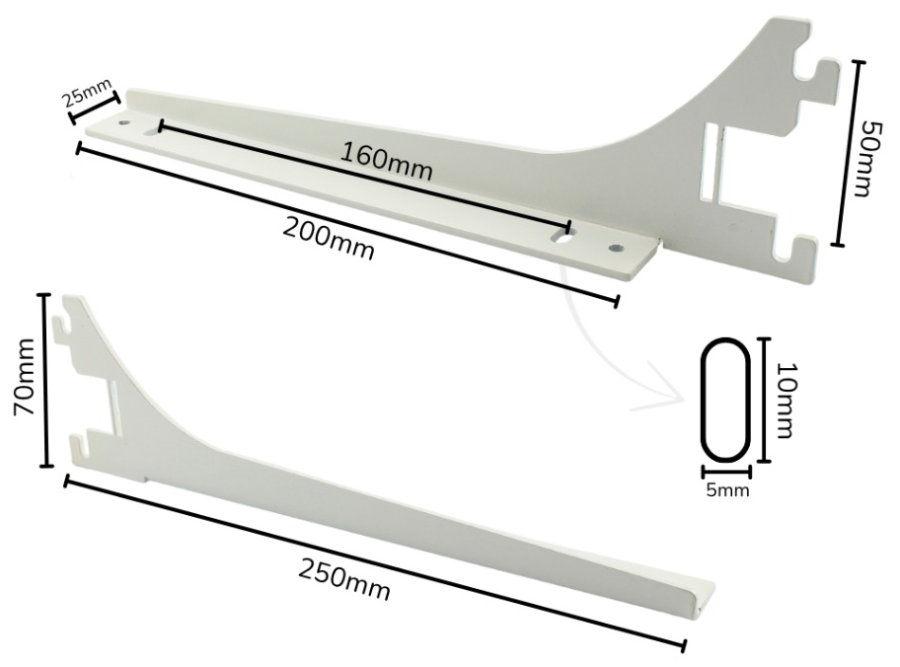 Pareja de brazos de estantería blanco TFA-01-W