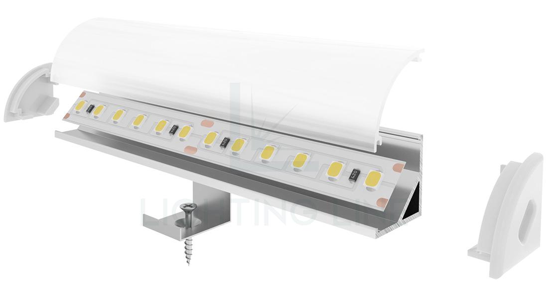 Perfil en aluminio para tiras de led PR-AN02-08