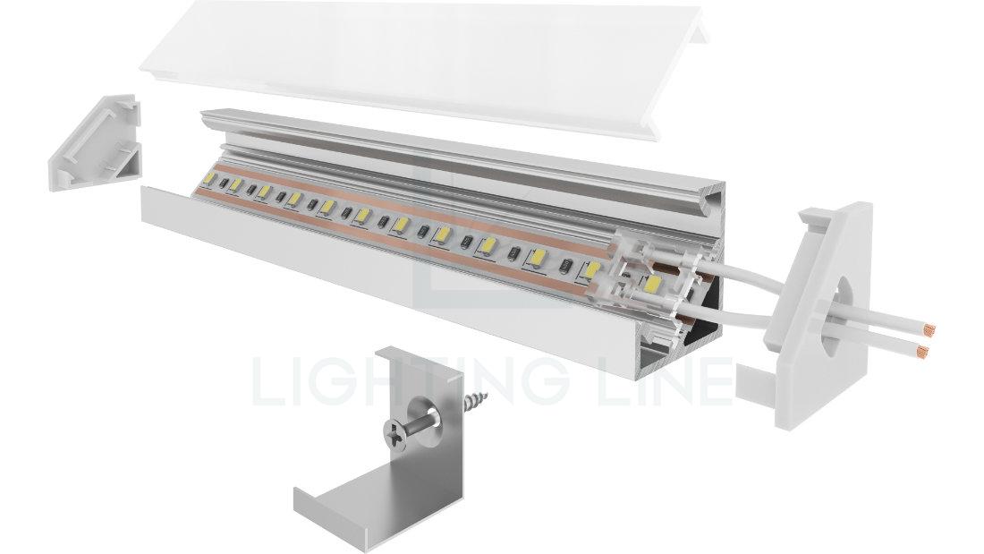 Perfil en aluminio para tiras de led PR-AN07-03 Perfil en aluminio para tiras de led PR-AN07-03