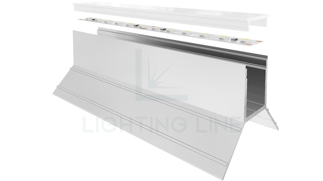 Perfil en aluminio para tiras de led PR-DW03-03-S3