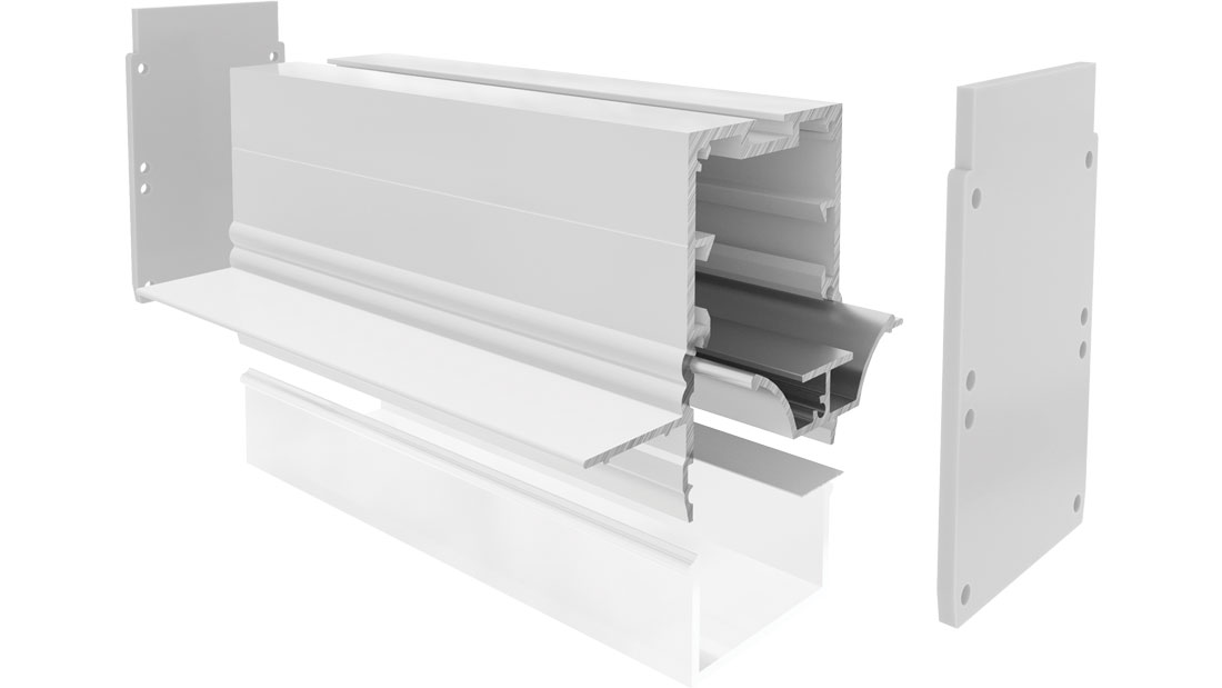 Perfil en aluminio para tiras de led PR-DW04-06-W3