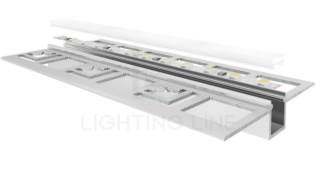 Perfil en aluminio para tiras de led PR-DW06-02-W3 Perfil en aluminio para tiras de led PR-DW06-02-W3