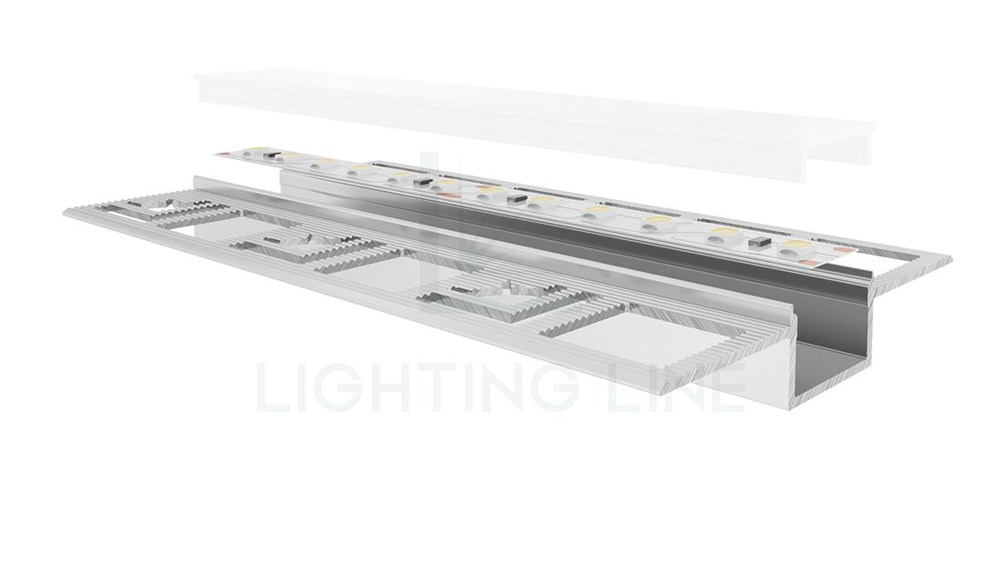 Perfil en aluminio para tiras de led PR-DW08-03