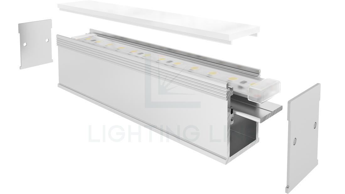 Perfil en aluminio para tiras de led PR-FL02-21-S2