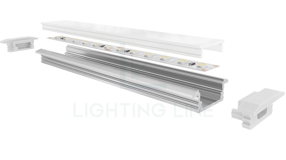 Perfil en aluminio para tiras de led PR-RE01-03