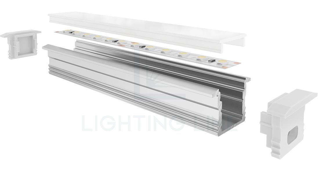 Perfil en aluminio para tiras de led PR-RE02-03 Perfil en aluminio para tiras de led PR-RE02-03