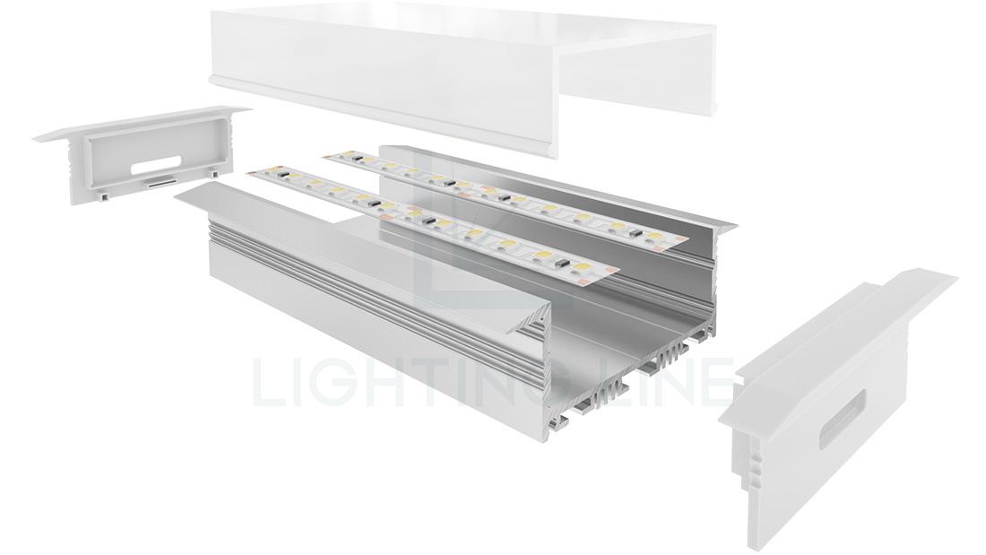 Perfil en aluminio para tiras de led PR-RE04-07 Perfil en aluminio para tiras de led PR-RE04-07