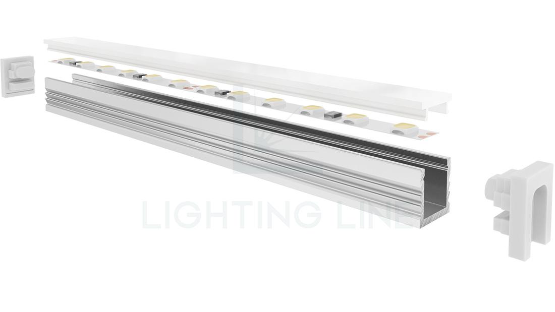 Perfil en aluminio para tiras de led PR-RE09-0222-S3