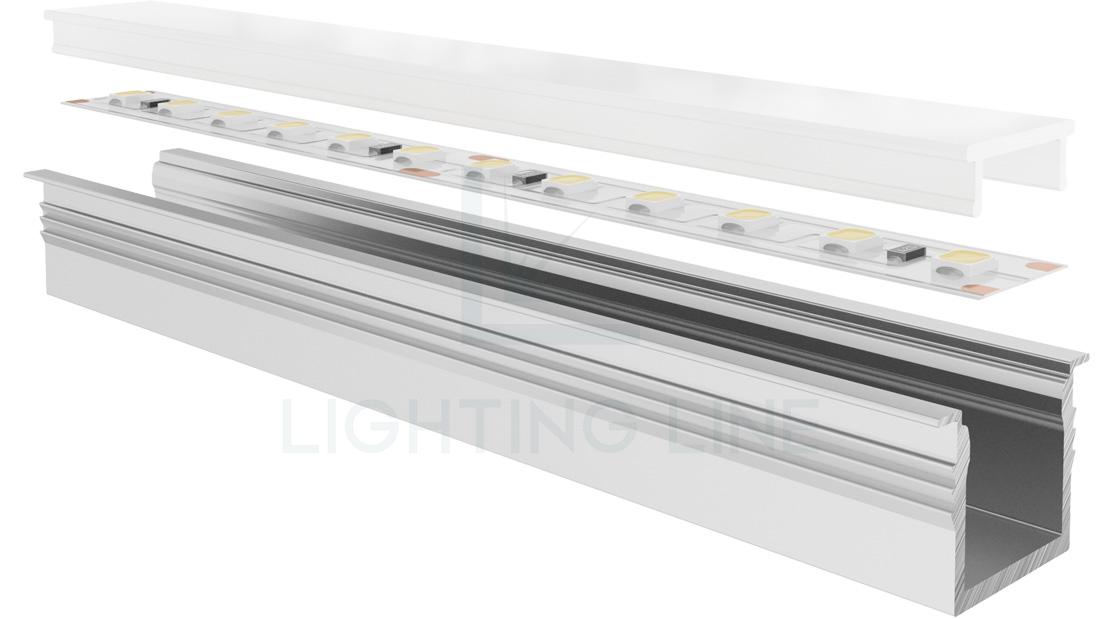 Perfil en aluminio para tiras de led PR-RE11-16 Perfil en aluminio para tiras de led PR-RE11-16