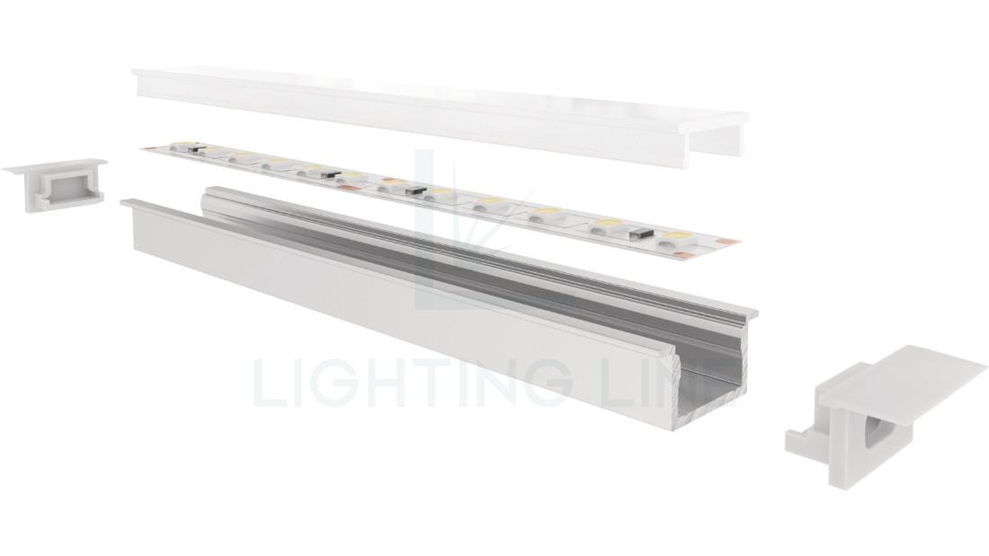 Perfil en aluminio para tiras de led PR-RE15-16 Perfil en aluminio para tiras de led PR-RE15-16