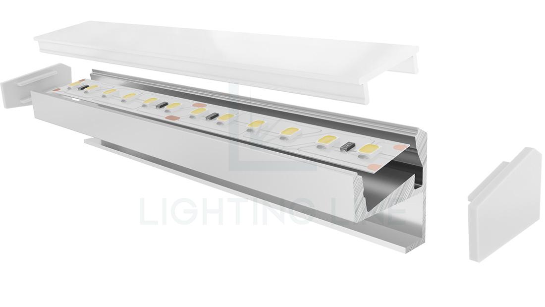 Perfil en aluminio para tiras de led PR-SH01-03