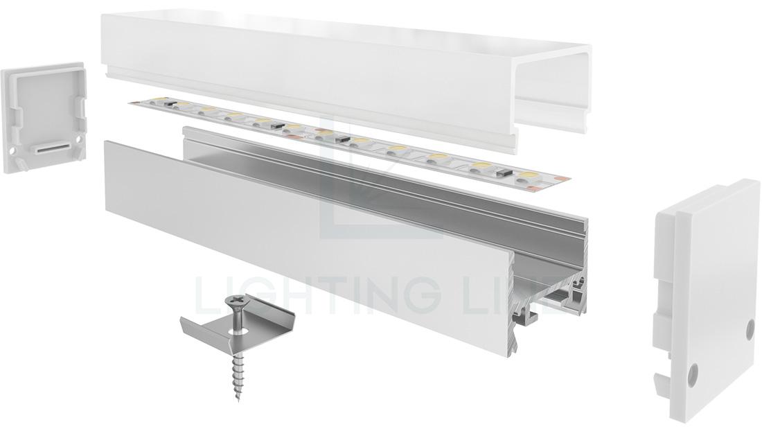 Perfil en aluminio para tiras de led PR-SL01-01