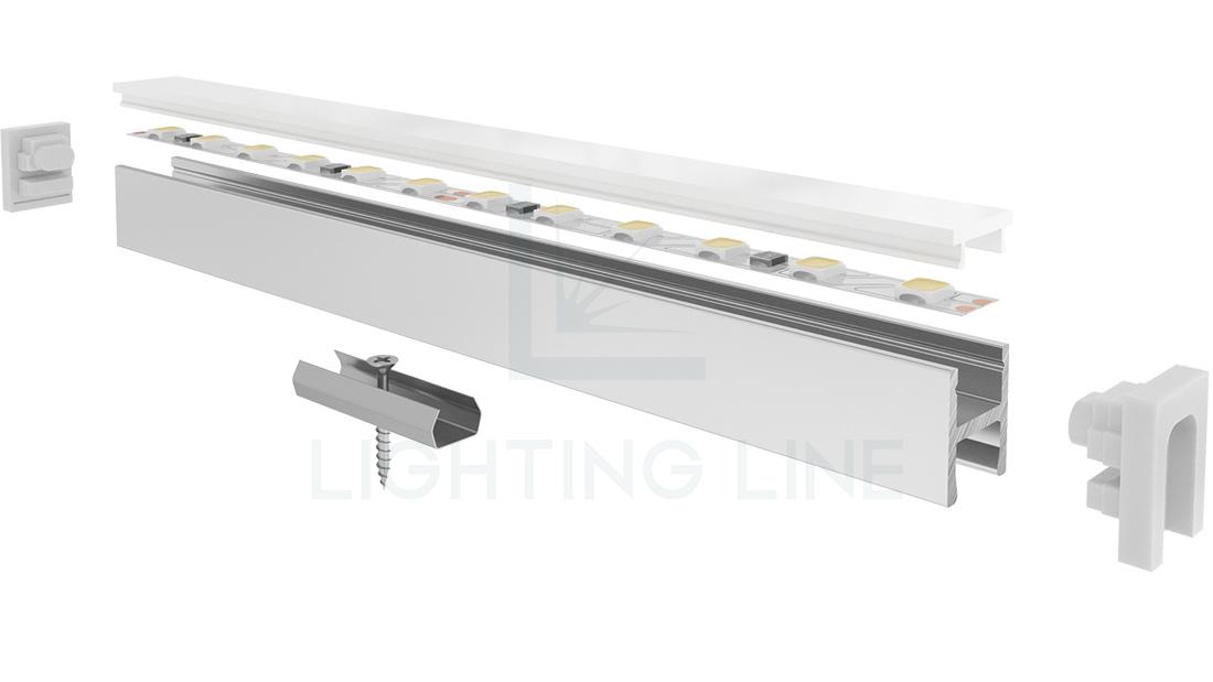 Perfil en aluminio para tiras de led PR-SL03-02