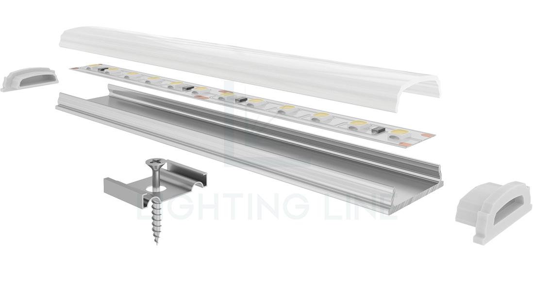 Perfil en aluminio para tiras de led PR-SL04-04-S2