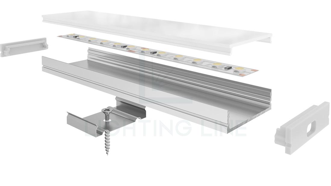 Perfil en aluminio para tiras de led PR-SL07-05 Perfil en aluminio para tiras de led PR-SL07-05