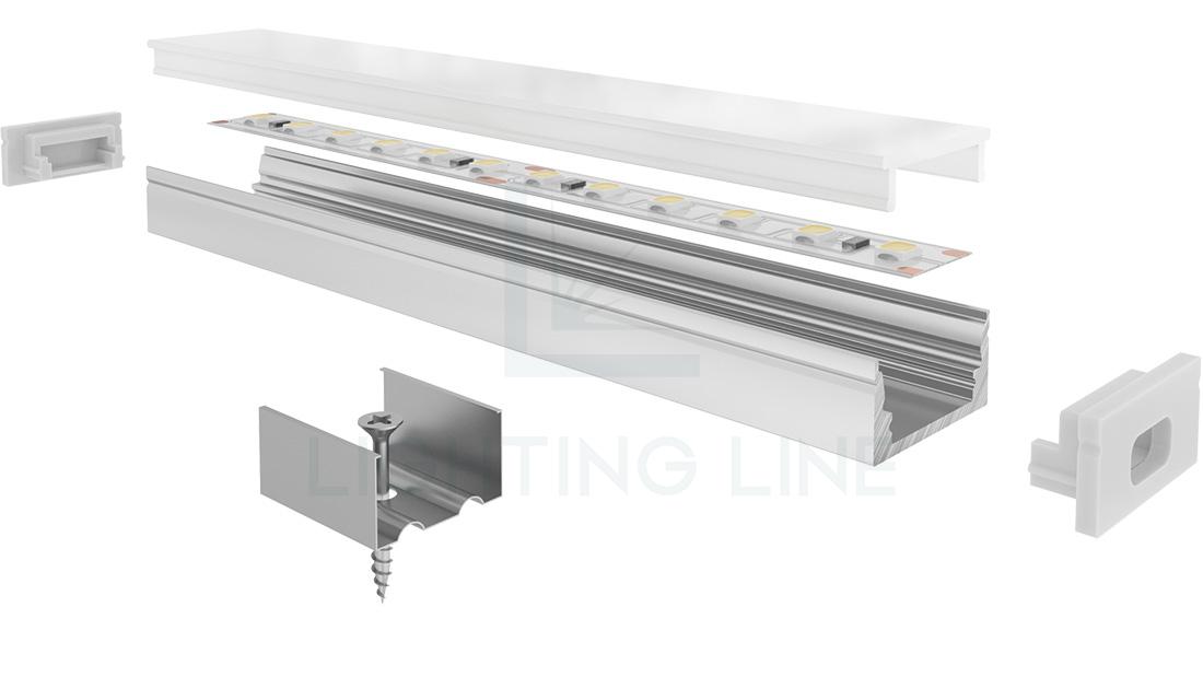 Perfil en aluminio para tiras de led KIT10-SL08-03-SFM2