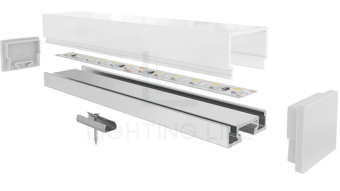 Perfil en aluminio para tiras de led PR-SL11-01