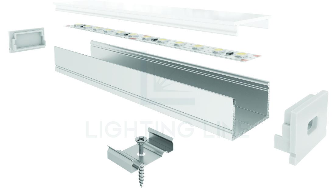 Perfil en aluminio para tiras de led PR-SL15-01 Perfil en aluminio para tiras de led PR-SL15-01