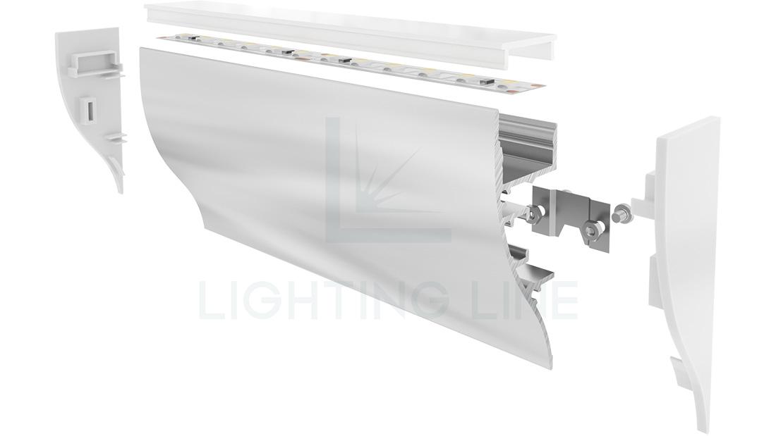 Perfil en aluminio para tiras de led PR-WL01-03