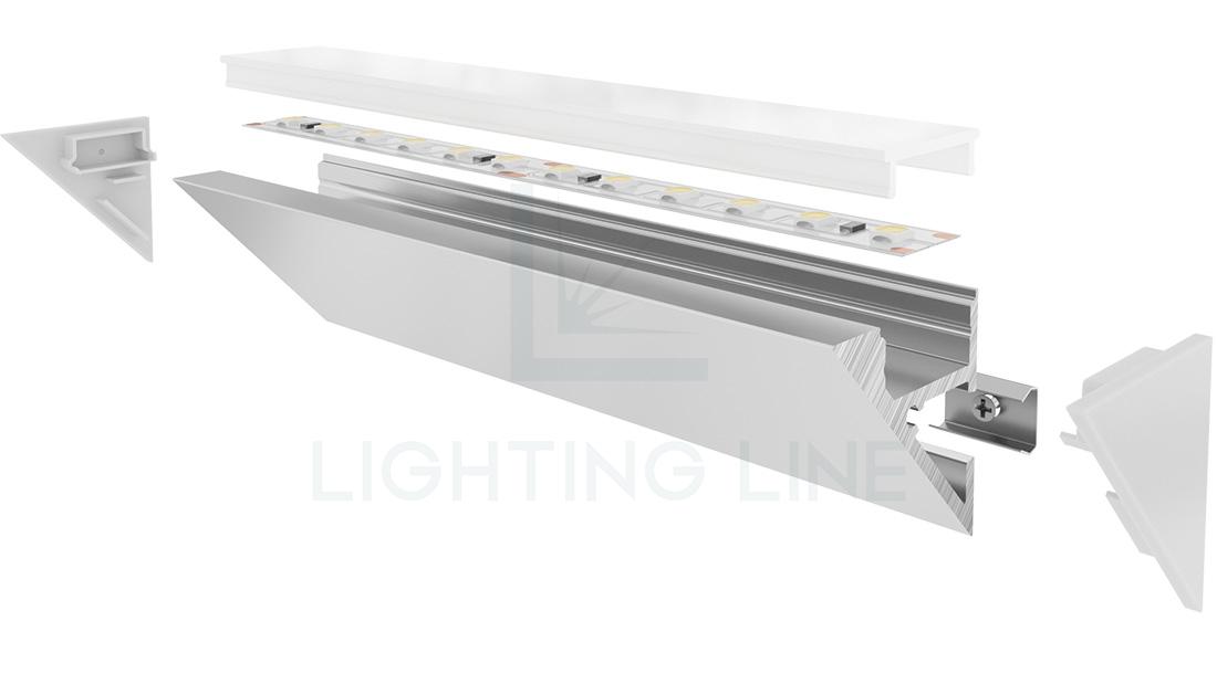 Perfil en aluminio para tiras de led PR-WL02-03