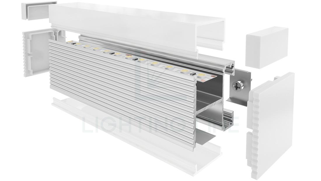 Perfil en aluminio para tiras de led PR-WL03-01-S2