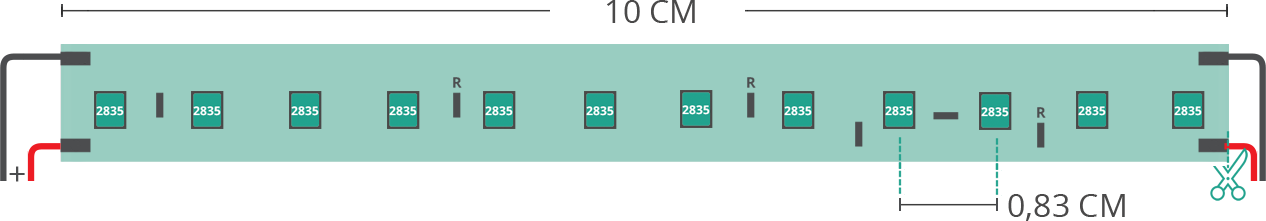 Dibujo técnico tira led 2835 220-240V IP67 3000K 120led/m L502-300T-1208CH/16