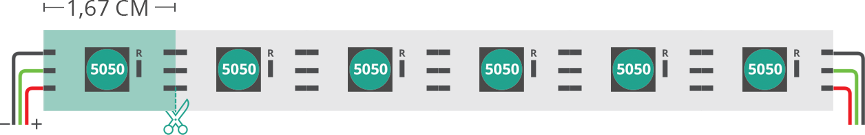 Dibujo técnico tira led 5050 5V IP64 RGB 60led/m T52-CoRGB-60510 Dibujo técnico tira led 5050 5V IP64 RGB 60led/m T52-CoRGB-60510
